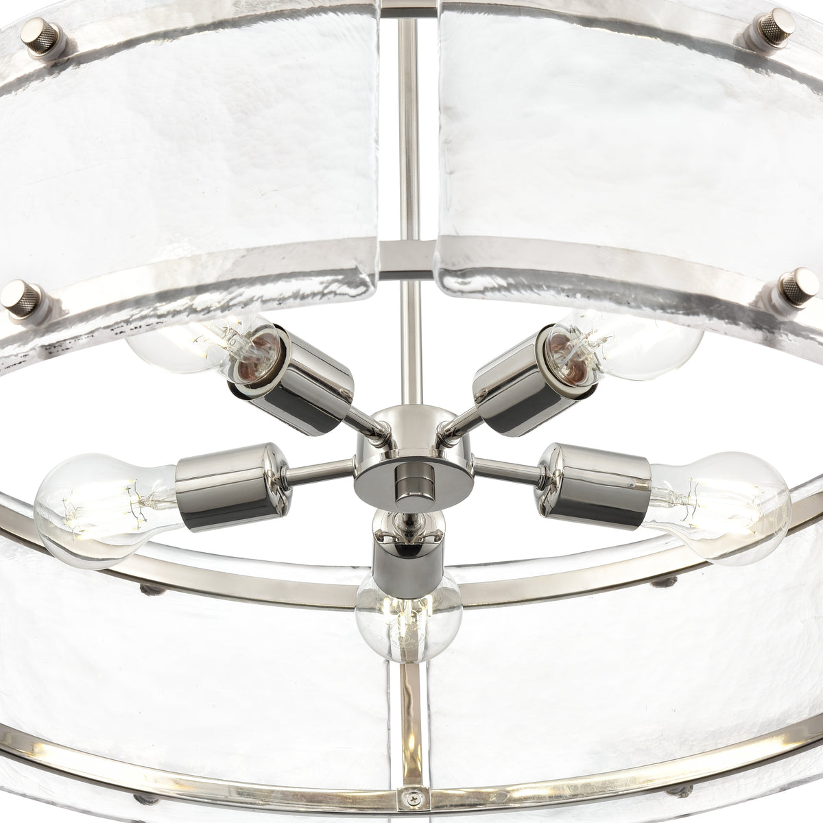 25'' Bennetti Polished Nickel 5 Light Pendant