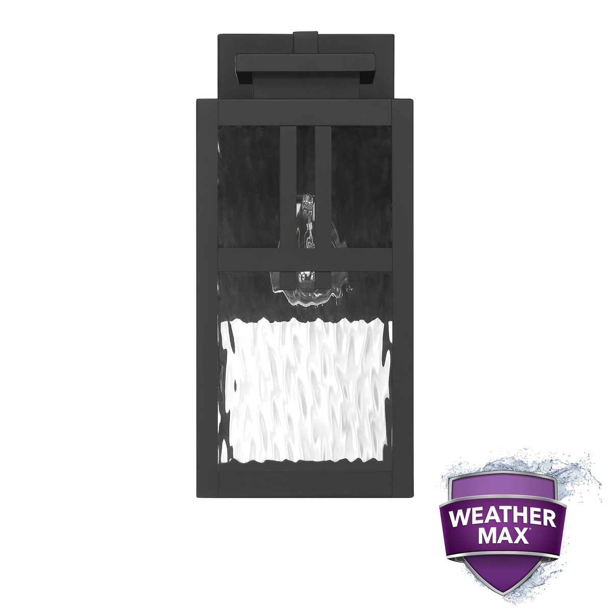 Aspenbrook 14-inch 1-light Matte Black Outdoor Wall Light with Water Glass