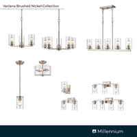 22-inch Verlana Brushed Nickel 3-Light Clear Glass Bathroom Vanity Light