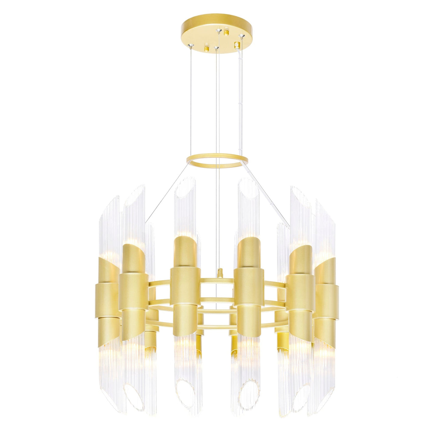 Croissant 24 Light Chandelier With Satin Gold Finish