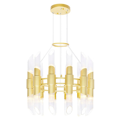 Croissant 24 Light Chandelier With Satin Gold Finish