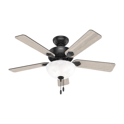 44 inch Swanson ENERGY STAR® Matte Black Ceiling Fan with LED Light Kit and Pull Chain