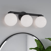 22'' Ardeva Matte Black 3 Light Bath Vanity
