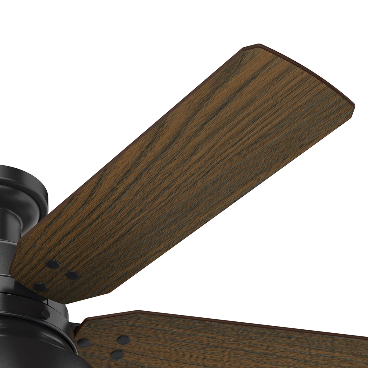52 inch Mill Valley Matte Black Low Profile Damp Rated Ceiling Fan with LED Light Kit and Pull Chain