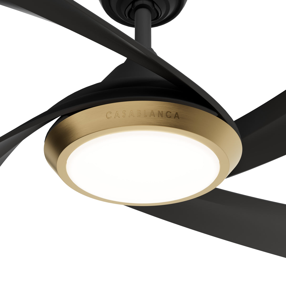 Casablanca 52 inch Vespucci ENERGY STAR® Matte Black Damp Rated Ceiling Fan with LED Light Kit and Wall Control and Handheld Remote