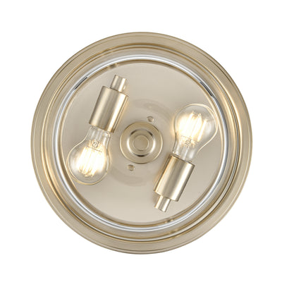 13-inch Strayhan Modern Gold 2-Light Clear Glass Flush Mount Ceiling Light