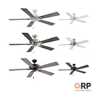 52 Inch Brisden AC Brushed Nickel Indoor Ceiling Fan 5-Blade Reversible