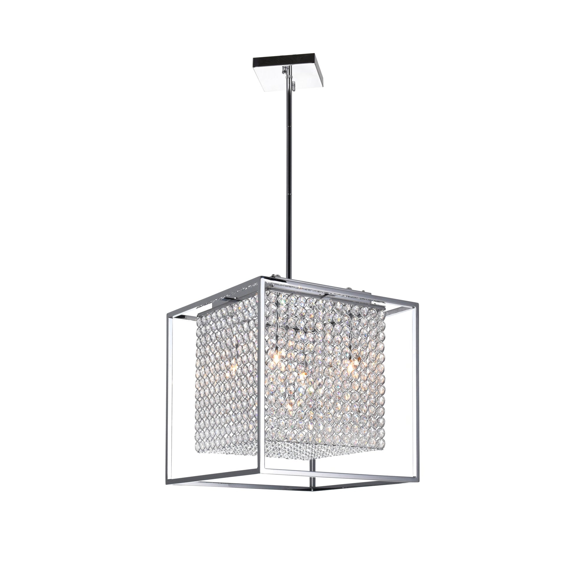Cube 5 Light Chrome Chandelier