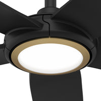 52 inch Zentech Wi-Fi ENERGY STAR® Matte Black Damp Rated Ceiling Fan with LED Light Kit and Handheld Remote