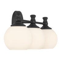 23.5'' Orlisse Matte Black 3 Light Bath Vanity