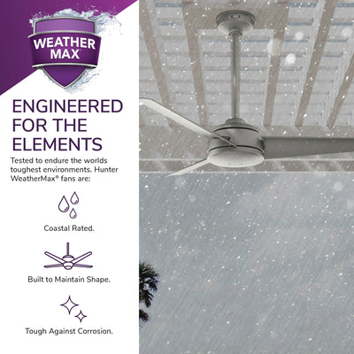 52 inch Trimaran Matte Silver WeatherMax Indoor / Outdoor Ceiling Fan and Wall Control
