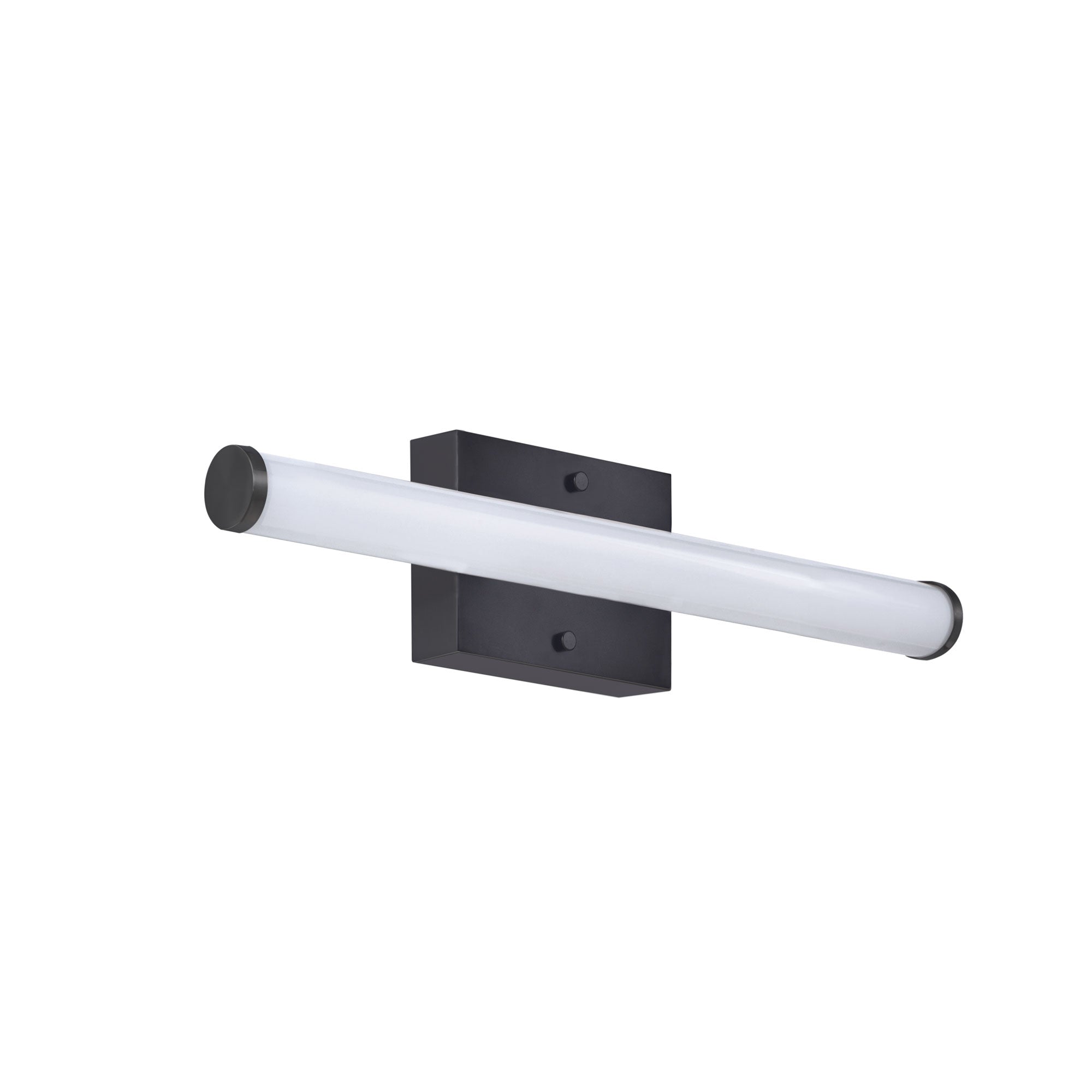 18-inch Matte Black Cylinder Bath Bar Vanity Light with White Shade