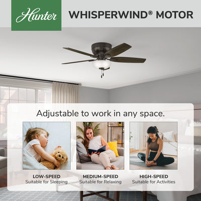 52 inch Kenbridge Noble Bronze Low Profile Ceiling Fan with LED Light Kit and Pull Chain