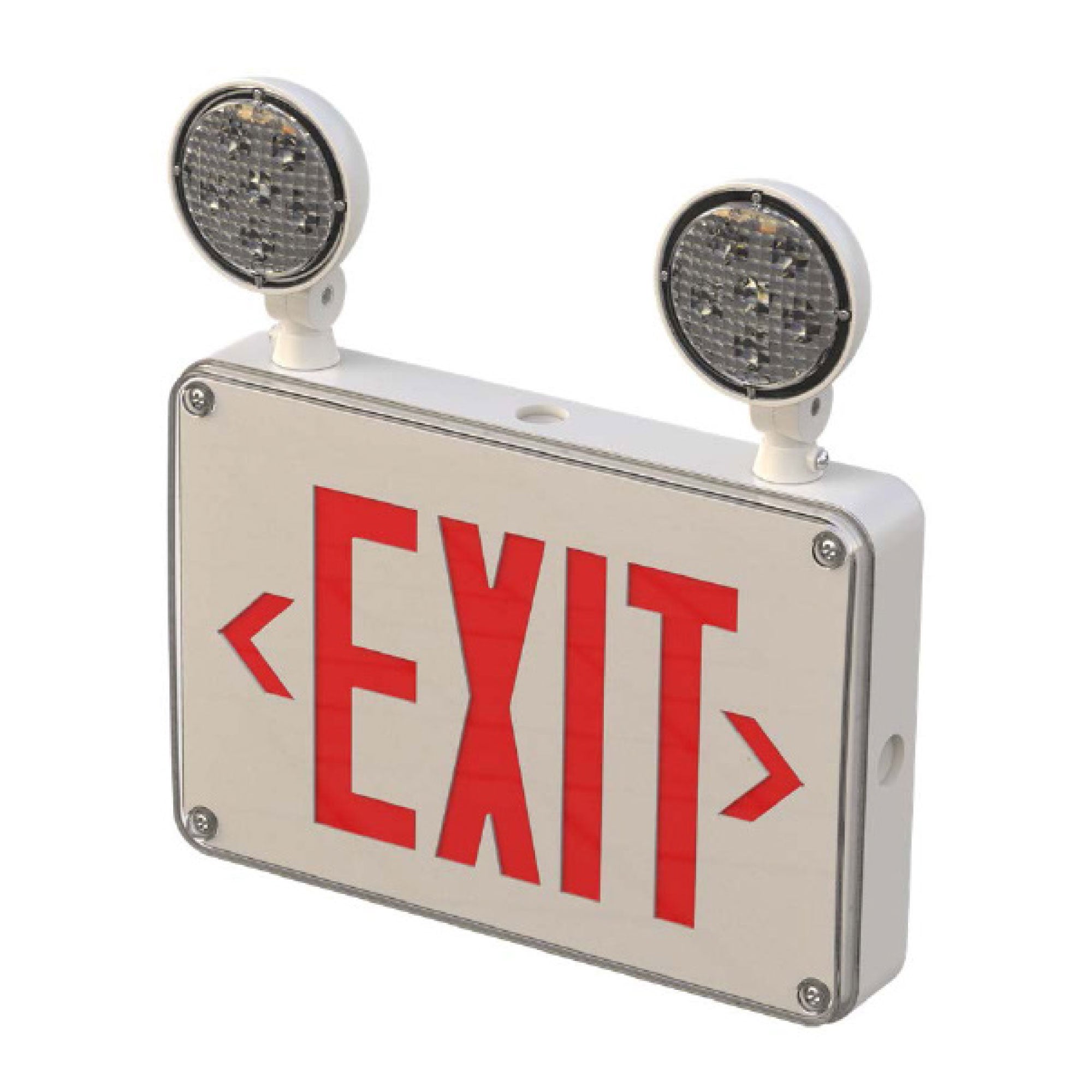 13-inch White Outdoor Exit and Emergency Combo Light with 3.2W Output