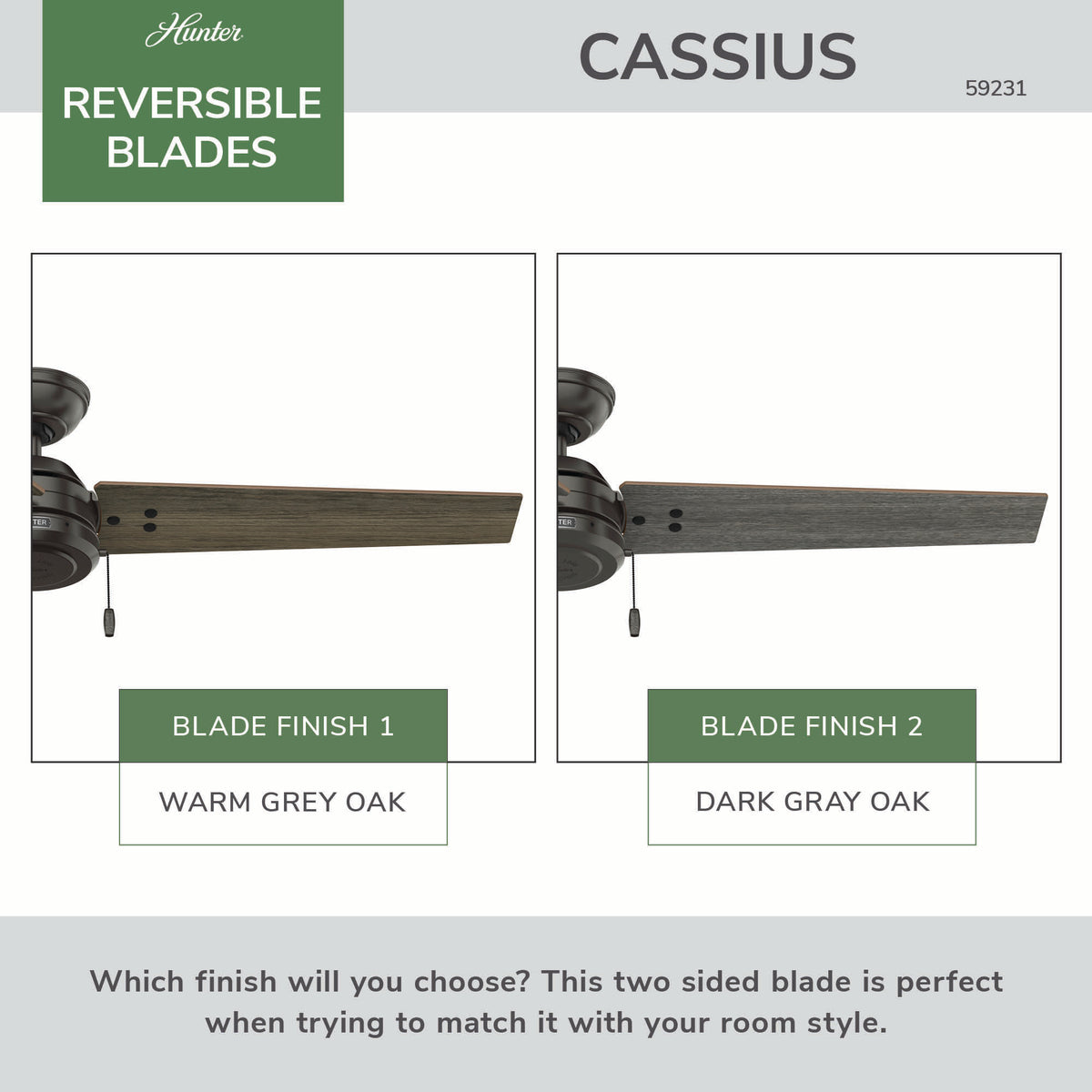 52 inch Cassius Noble Bronze Damp Rated Ceiling Fan and Pull Chain