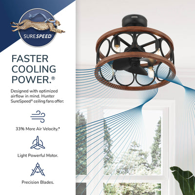 22 inch Haven Fandelier Brushed Nickel Ceiling Fan with Light Kit and Handheld Remote