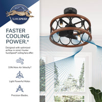 22 inch Haven Fandelier Matte Black Ceiling Fan with Light Kit and Handheld Remote