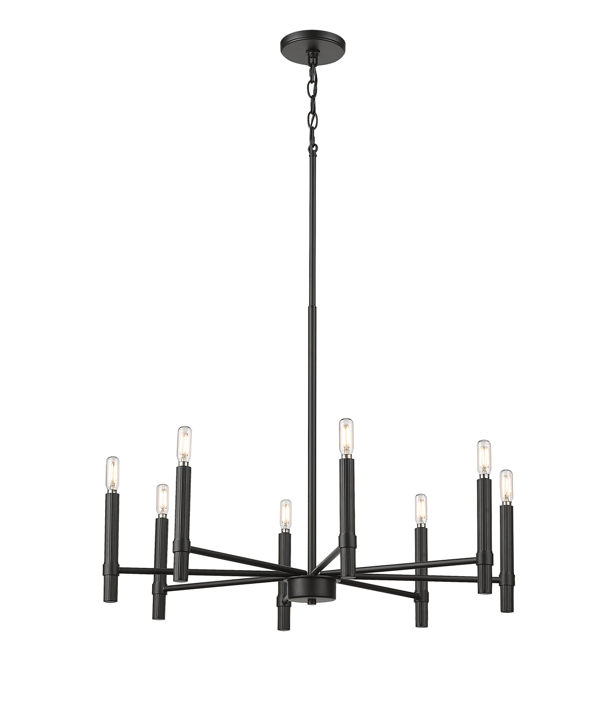 23.75'' Skyva Matte Black 8 Light Chandelier