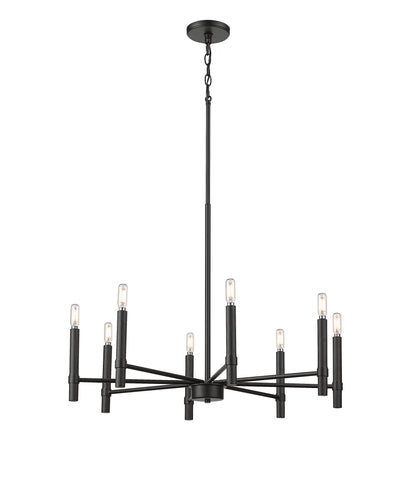 23.75'' Skyva Matte Black 8 Light Chandelier