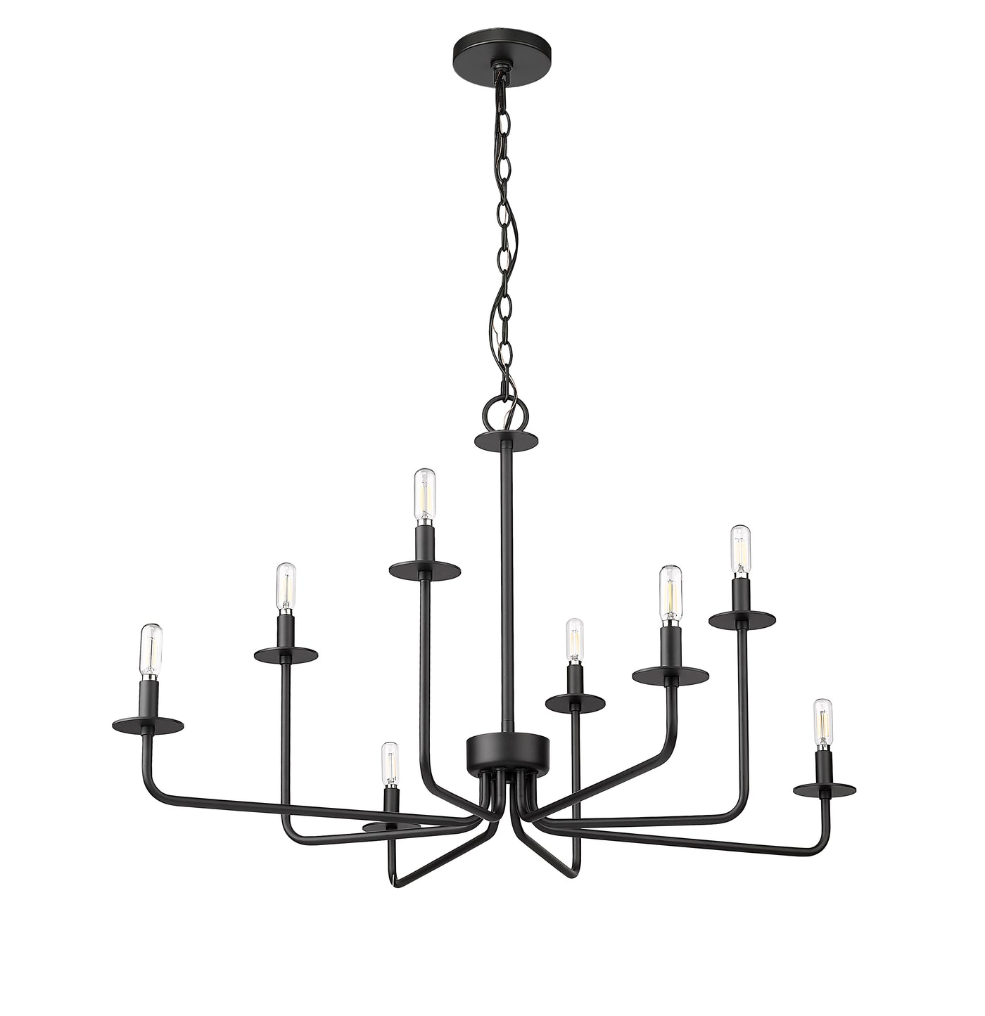 22'' Marceline Matte Black 8 Light Chandelier