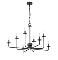 22'' Marceline Matte Black 8 Light Chandelier