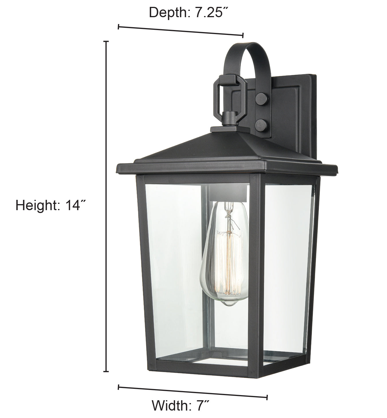 7'' Fetterton Powder Coated Black 1 Light Wall Sconce