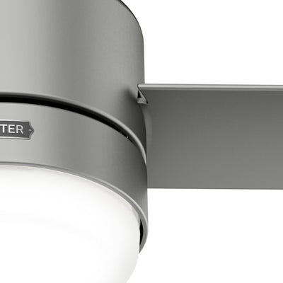 44 inch Gilmour Matte Silver Damp Rated Ceiling Fan with LED Light Kit and Handheld Remote