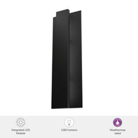 Canoga 20-inch Matte Black 3000K LED Outdoor Wall Light with Matte Black Metal Shade