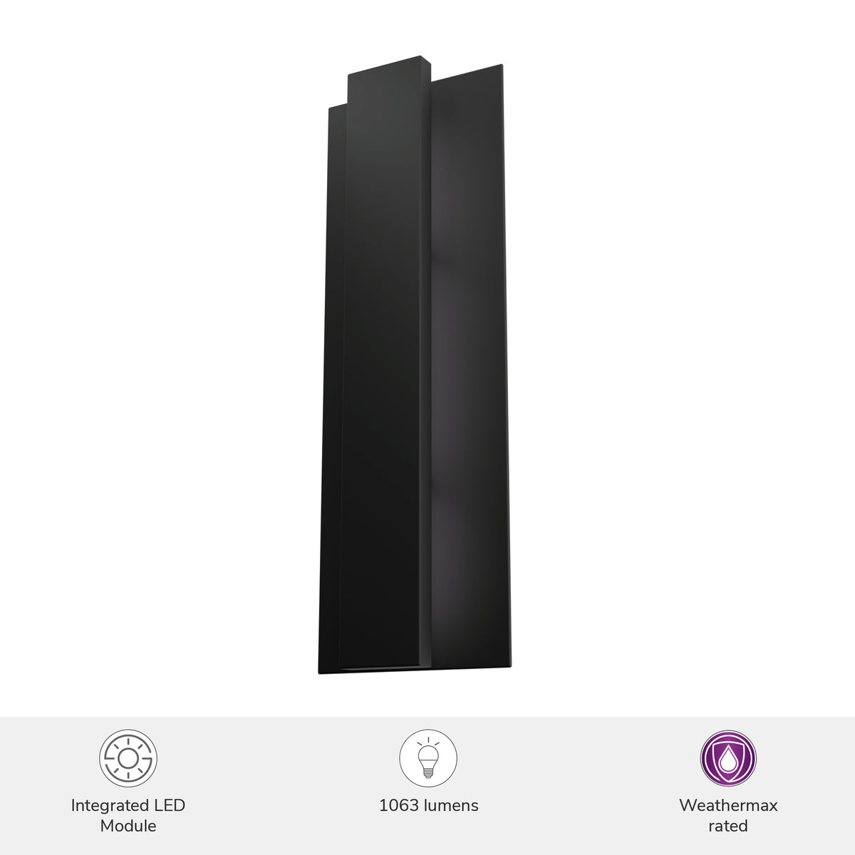 Canoga 20-inch Matte Black 3000K LED Outdoor Wall Light with Matte Black Metal Shade