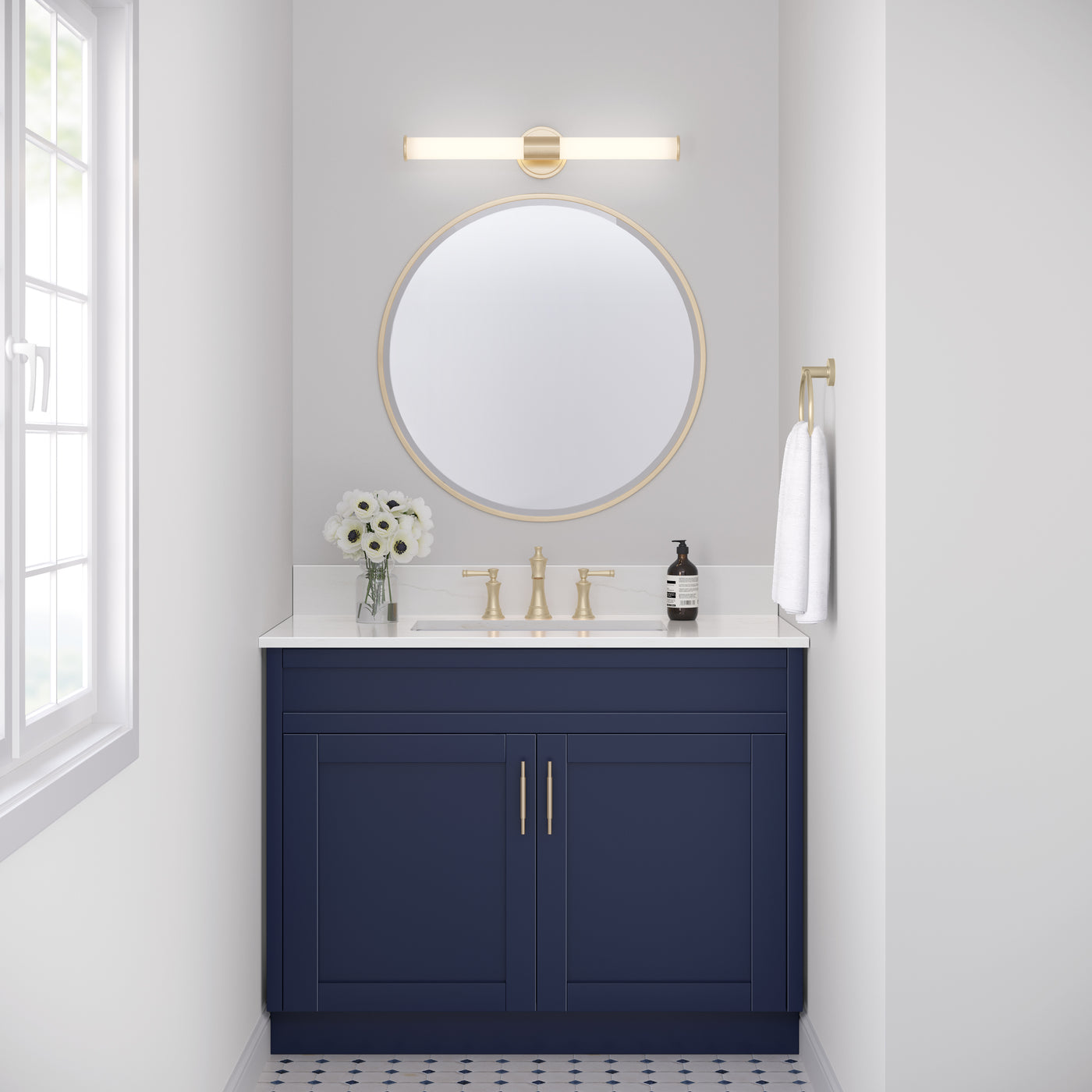 24'' Trumann Modern Gold 1 Vanity Light