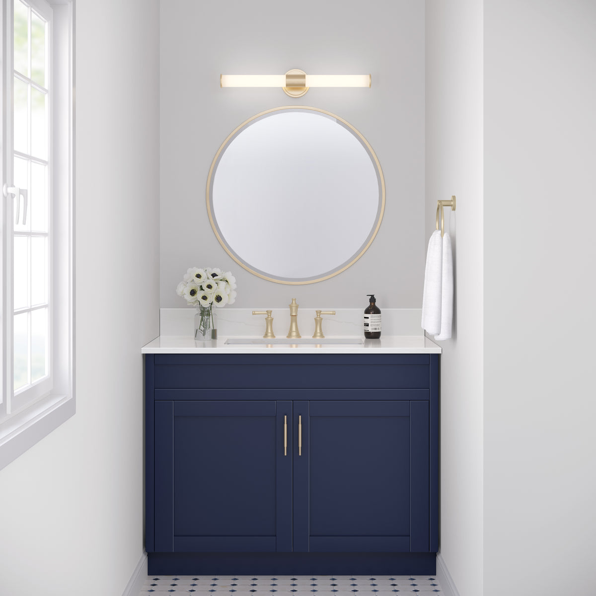 24'' Trumann Modern Gold 1 Vanity Light