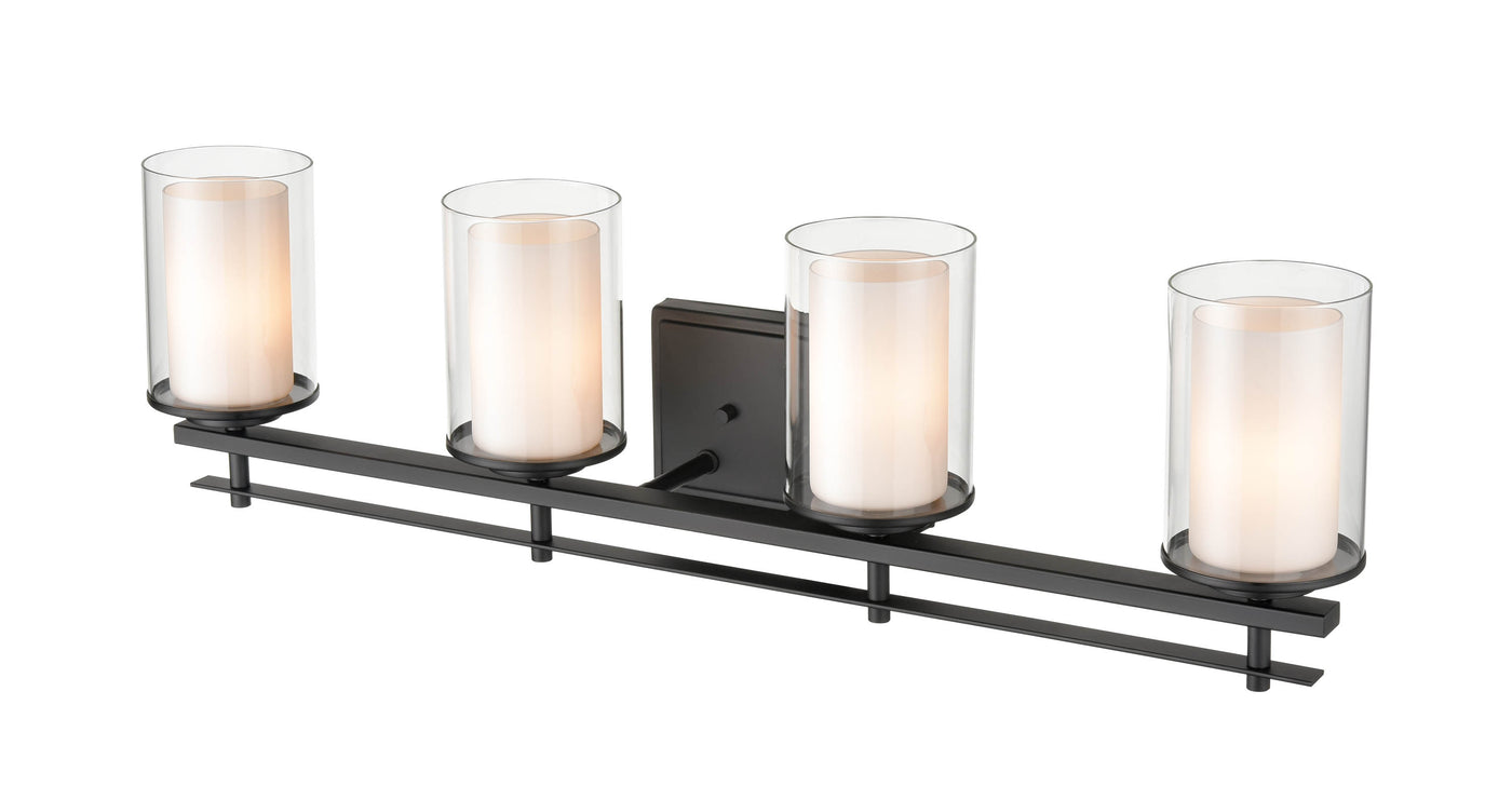 31'' Huderson Matte Black 4 Light Bath Vanity