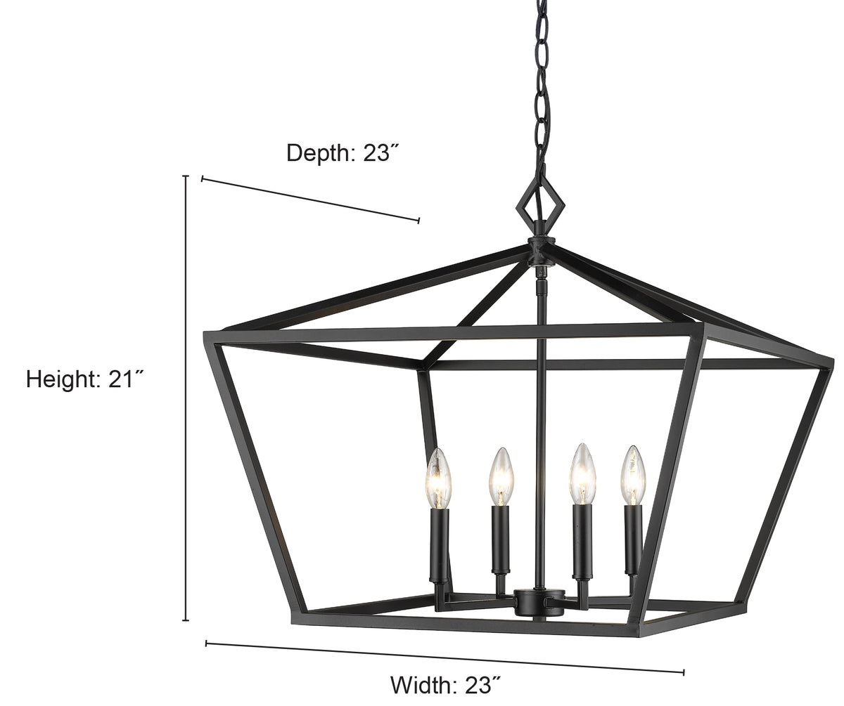 21'' Corona Modern Gold 4 Light Pendant