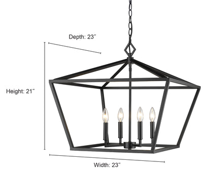 21'' Corona Modern Gold 4 Light Pendant