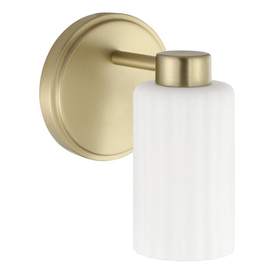 Bedminster 5-inch 1-light Champagne Gold Vanity Light with Etched Opal Ribbed Glass Shade