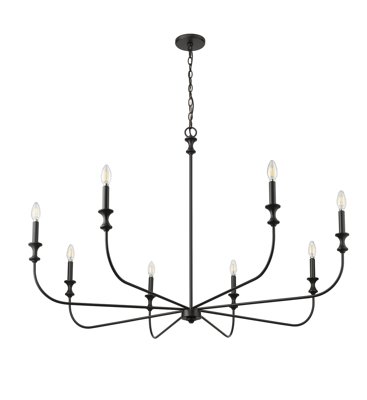 31.75'' Savanne Matte Black 8 Light Chandelier
