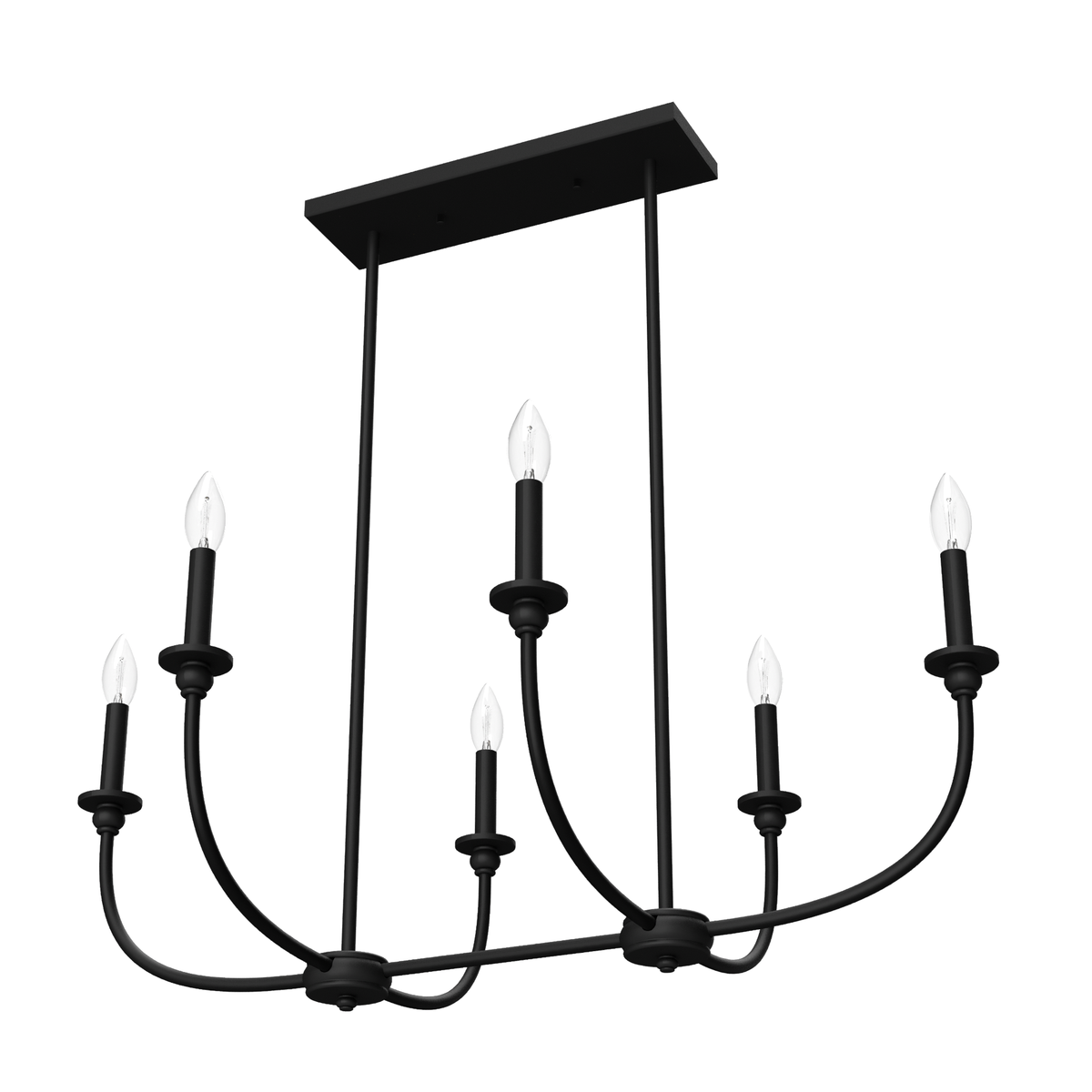 Southcrest 36-inch 6-light Matte Black Linear Chandelier