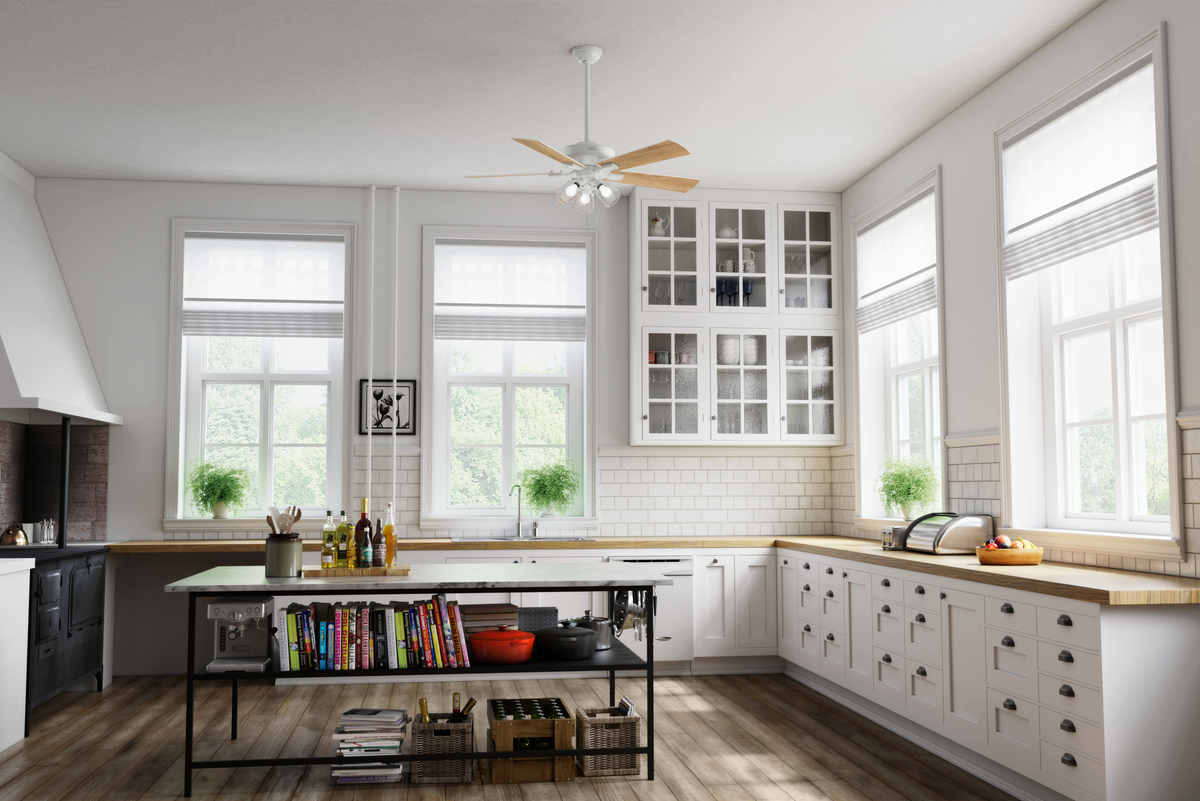 52 inch Crestfield Fresh White Ceiling Fan with LED Light Kit and Pull Chain