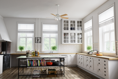 52 inch Crestfield Fresh White Ceiling Fan with LED Light Kit and Pull Chain