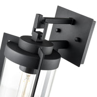 12.5-inch Ellway Textured Black 1-Light Outdoor Wall Sconce