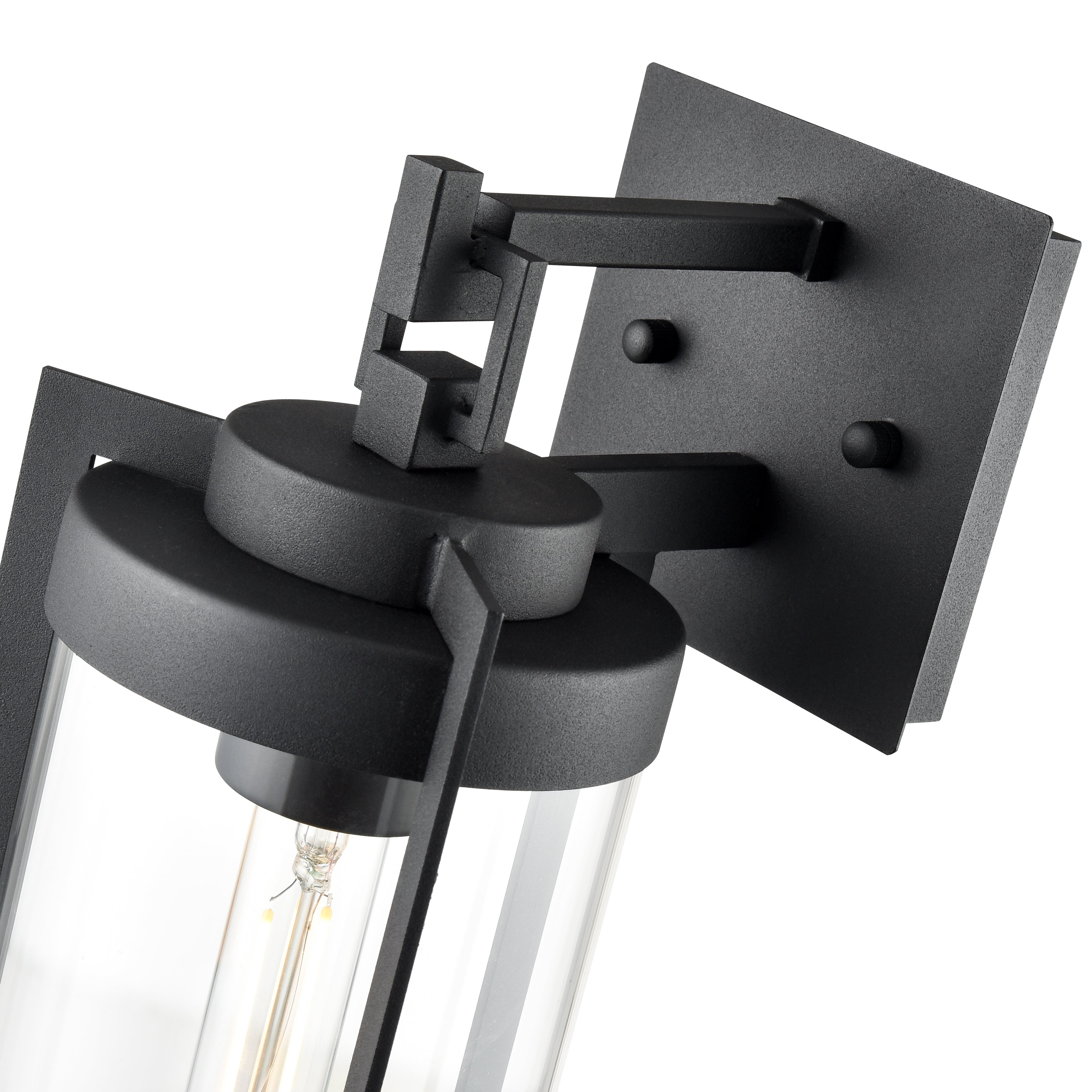 12.5-inch Ellway Textured Black 1-Light Outdoor Wall Sconce