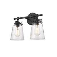 15.9'' Amberose Matte Black 2 Light Bath Vanity