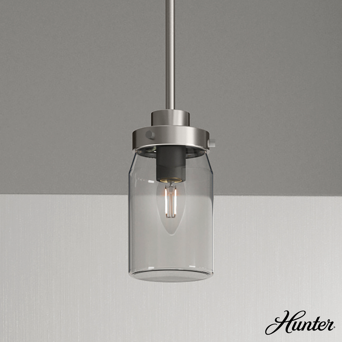 Devon Park 4.5-inch 1-light Brushed Nickel Pendant with Clear Glass