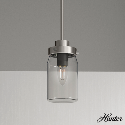 Devon Park 4.5-inch 1-light Brushed Nickel Pendant with Clear Glass