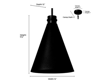 17.5'' Axston Textured Black 1 Light Hanging Lantern