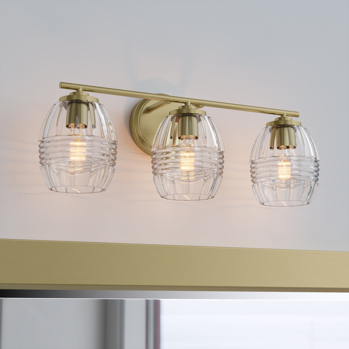 22.25'' Miravelle Vintage Brass 3 Light Bath Vanity