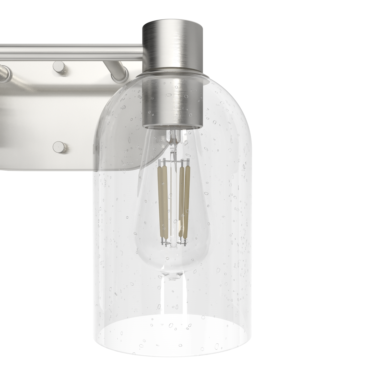 Lochemeade 12.5-inch 2-light Brushed Nickel Vanity Light with Seeded Glass