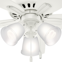 42 inch Newsome Fresh White Low Profile Ceiling Fan with LED Light Kit