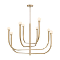 Dahlia 36-inch 8-light Brass Chandelier with Opal Glass Shades