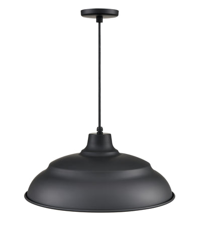 20-inch R Series Satin Black 1-Light Pendant Light
